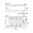 Mirolin TA7236L Left-Hand Drain Tucson III Skirted Bath White 2