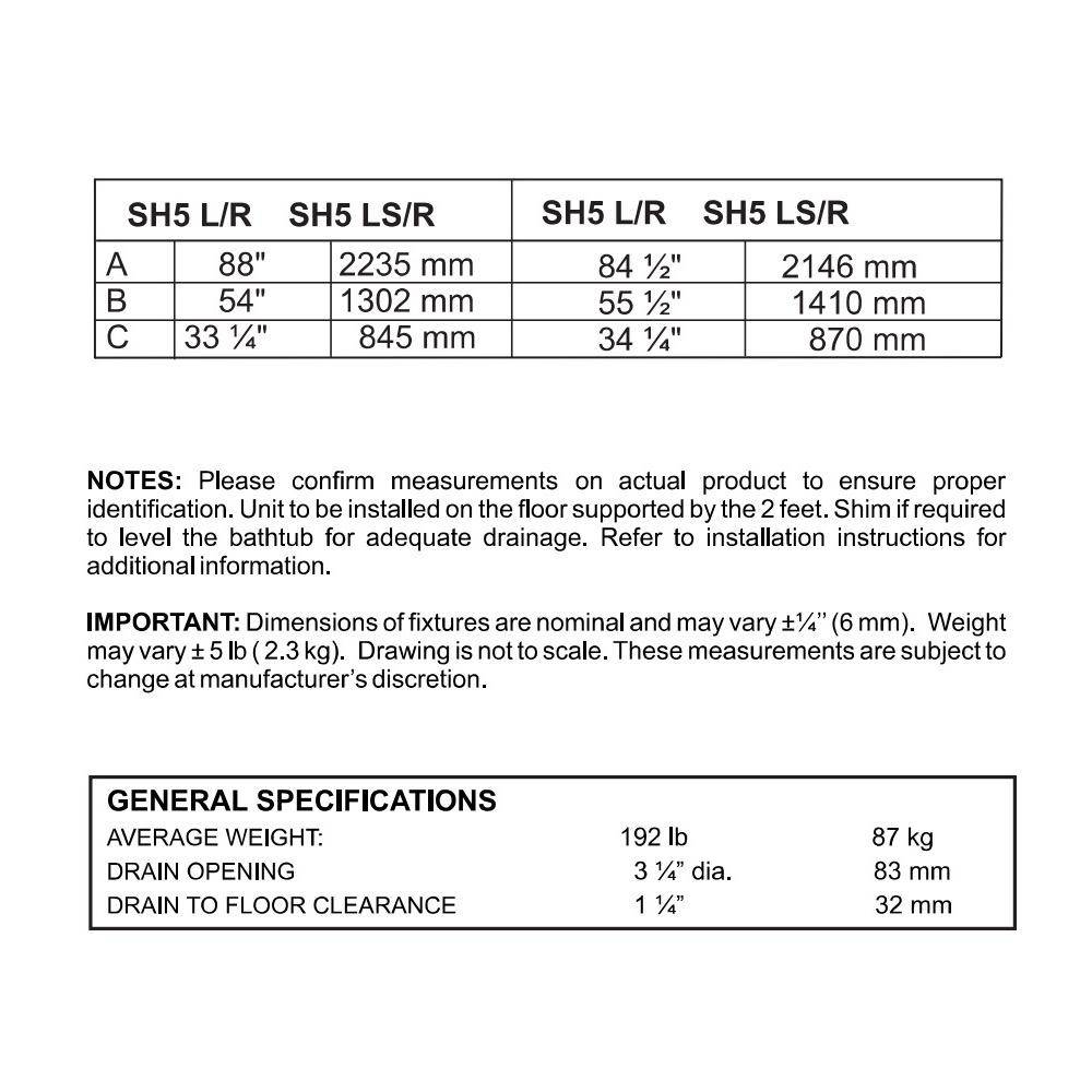 Mirolin SH53 Madison 5 Multi Piece Shower Stall Without Seat Left 3