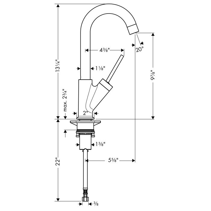 Hansgrohe 10826001 Axor Starck Bar Kitchen Faucet Chrome 2