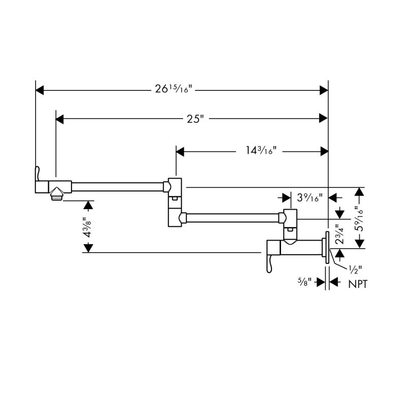 Hansgrohe 39834801 Axor Citterio Wall Mounted Potfiller Steel Optik 2