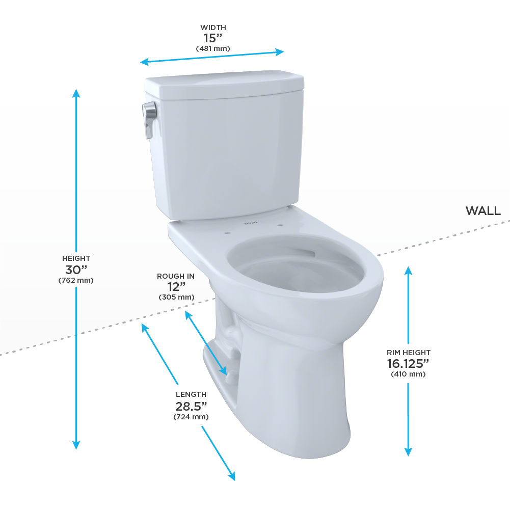 TOTO CST454CUFG Drake II 1G Two Piece Elongated Toilet Cotton 3