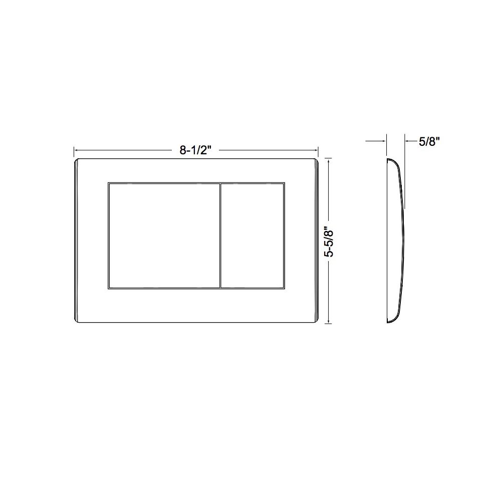TOTO YT820 Convex Push Plate Dual Button Stainless Steel 2
