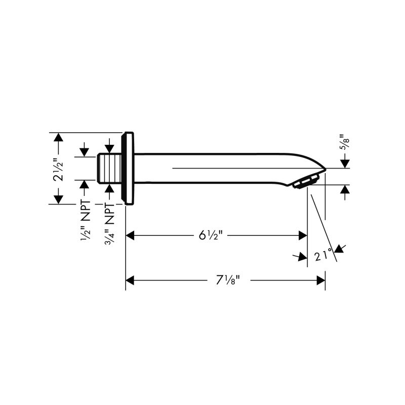Hansgrohe 31494001 Metris Tub Spout Chrome 2