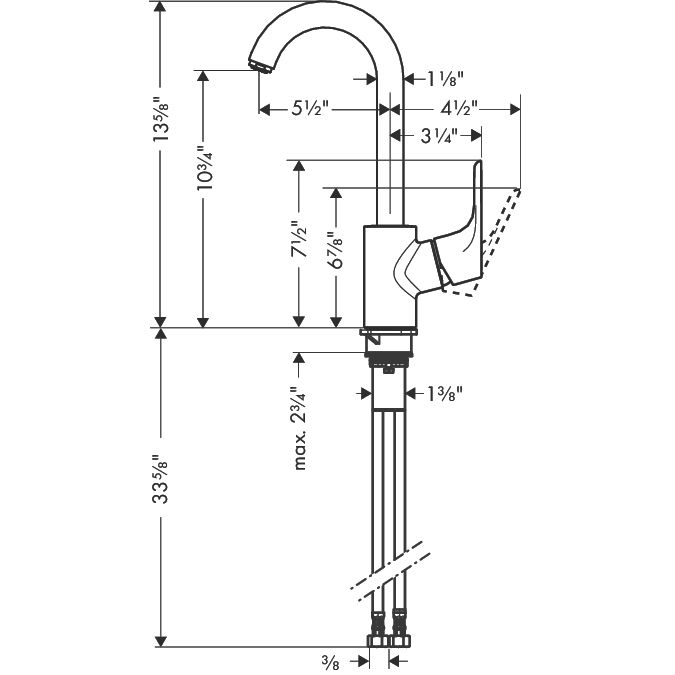 Hansgrohe 04507801 Focus Bar Faucet Steel Optik 2