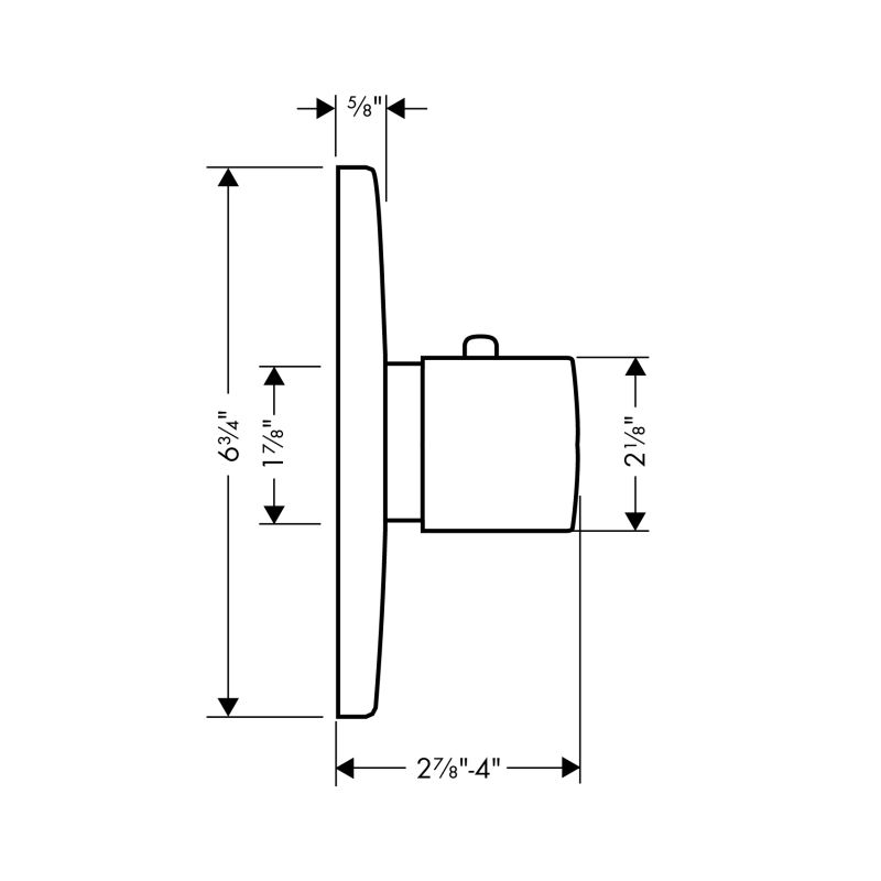 Hansgrohe 38715001 Axor Uno Thermostatic Trim Chrome 2