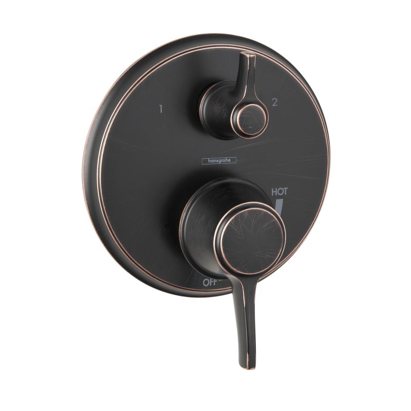Hansgrohe 04449920 Metris C Pressure Balance Trim With Diverter Rubbed Bronze 1