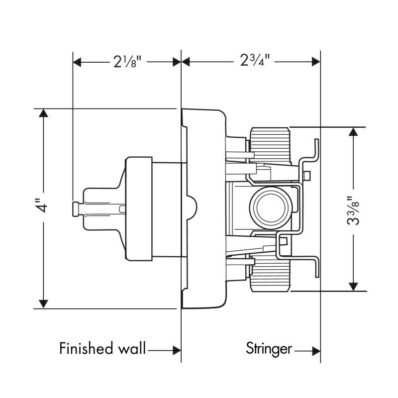 Hansgrohe 04121181 Pressure Balance Rough With Service Stop 2