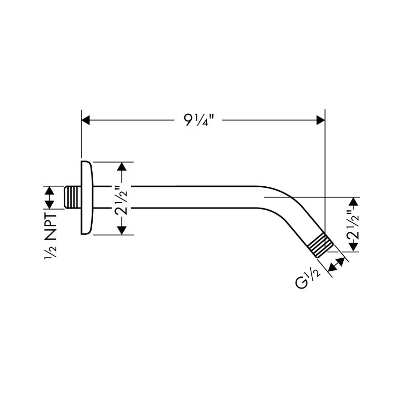 Hansgrohe 04186833 Standard Showerarm 9" Polished Nickel 2