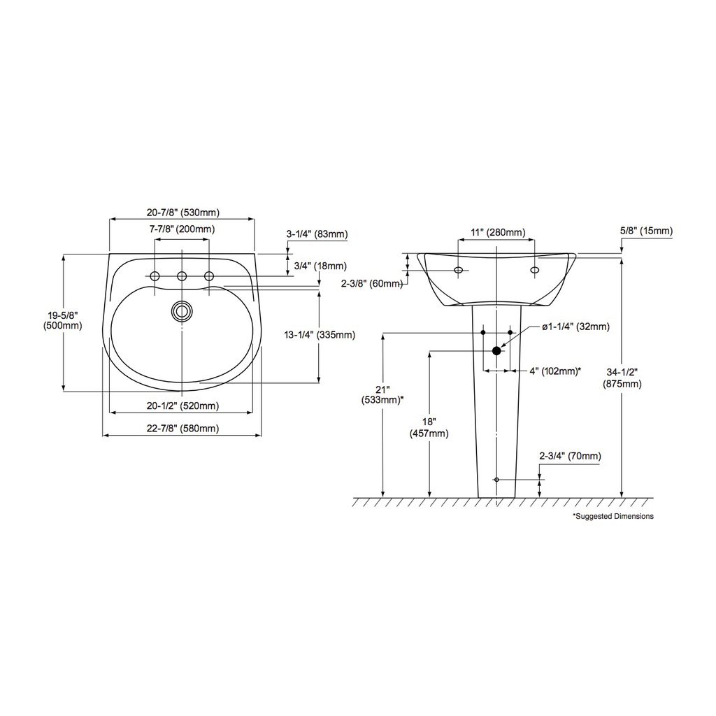 TOTO LPT241G Supreme Pedestal Lavatory Sink Cotton 3