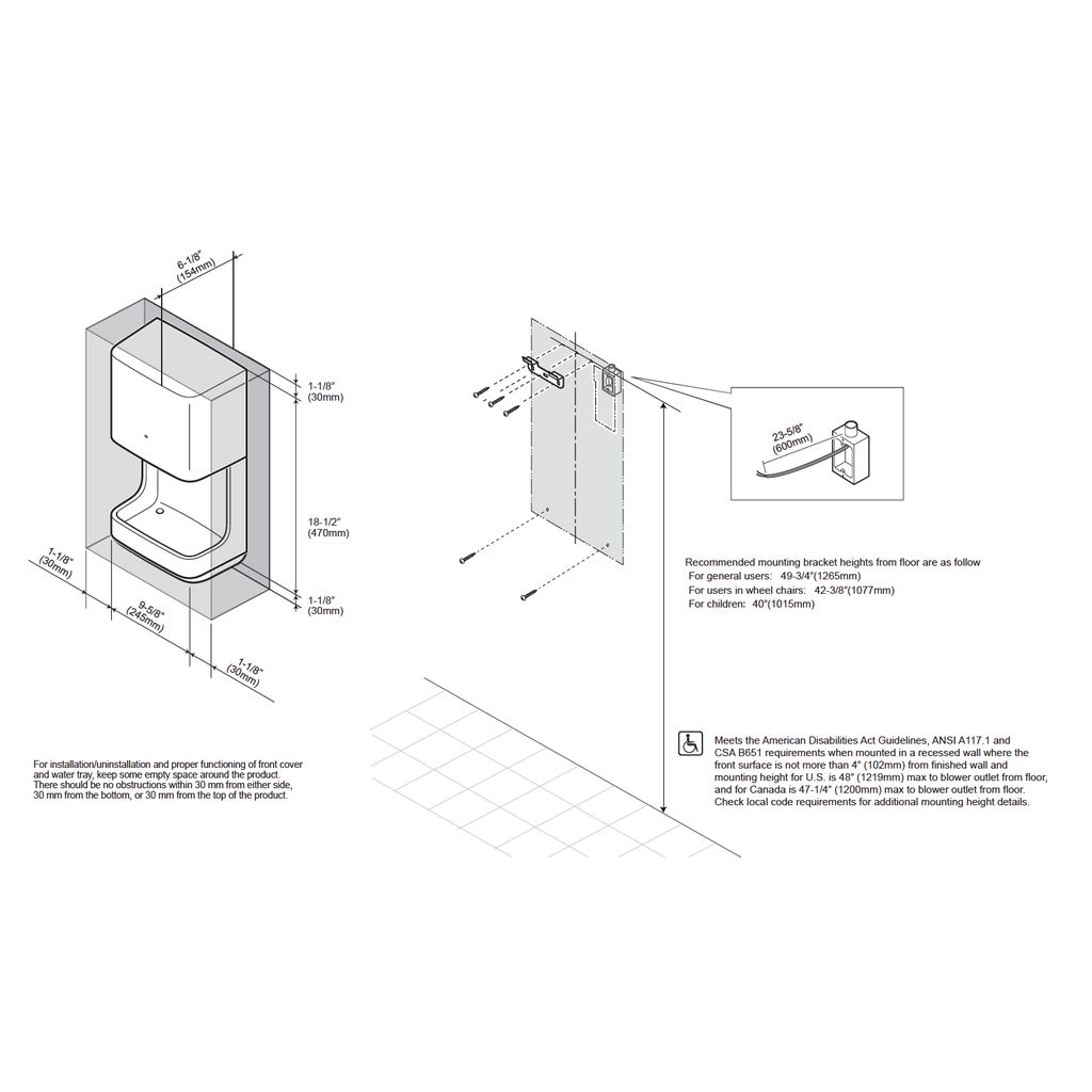 TOTO HDR101WH Clean Dry High Speed Hand Dryer White 2
