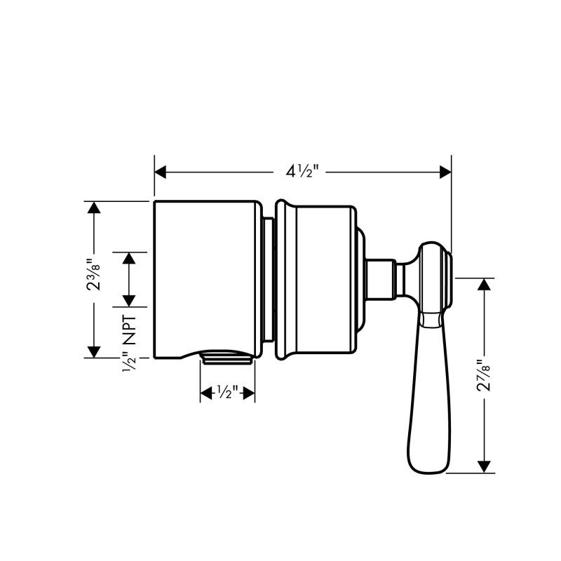 Hansgrohe 16883831 Axor Montreux Lever Fix Fit Stop Polished Nickel 2