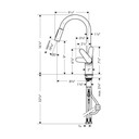 Hansgrohe 04505000 Focus HighArc Pull Down Kitchen Faucet Chrome 2