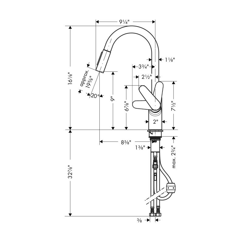 Hansgrohe 04505800 Focus HighArc Pull Down Kitchen Faucet Steel Optik 2