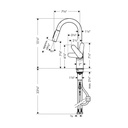 Hansgrohe 04506801 Focus HighArc Pull Down Prep Kitchen Faucet Steel Optik 2