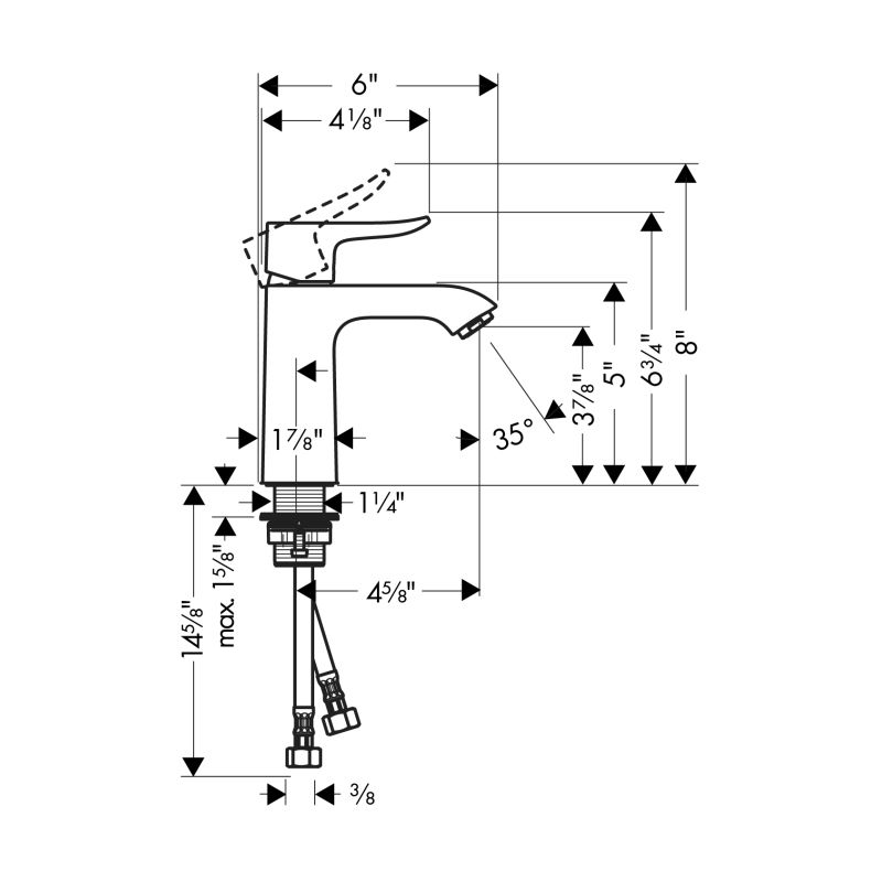 Hansgrohe 31204001 Metris 110 Single Hole Faucet Without Pop Up Chrome 2
