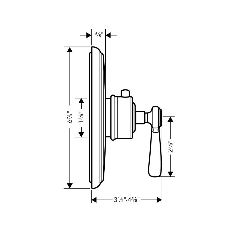Hansgrohe 16824831 Axor Montreux Thermostatic Trim Lever Handle Polished Nickel 2
