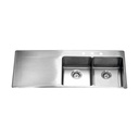 Franke LBDDBL6408P-1 18 Gauge Drainboard Double Sink Stainless Steel