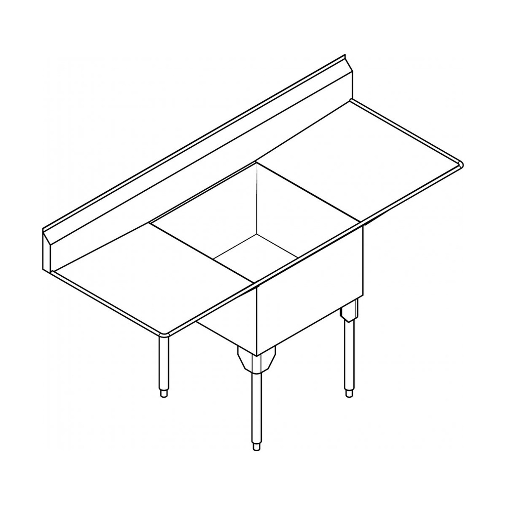 Franke SSL2418LR-1-2 Service Series 14 Gauge Single Sink