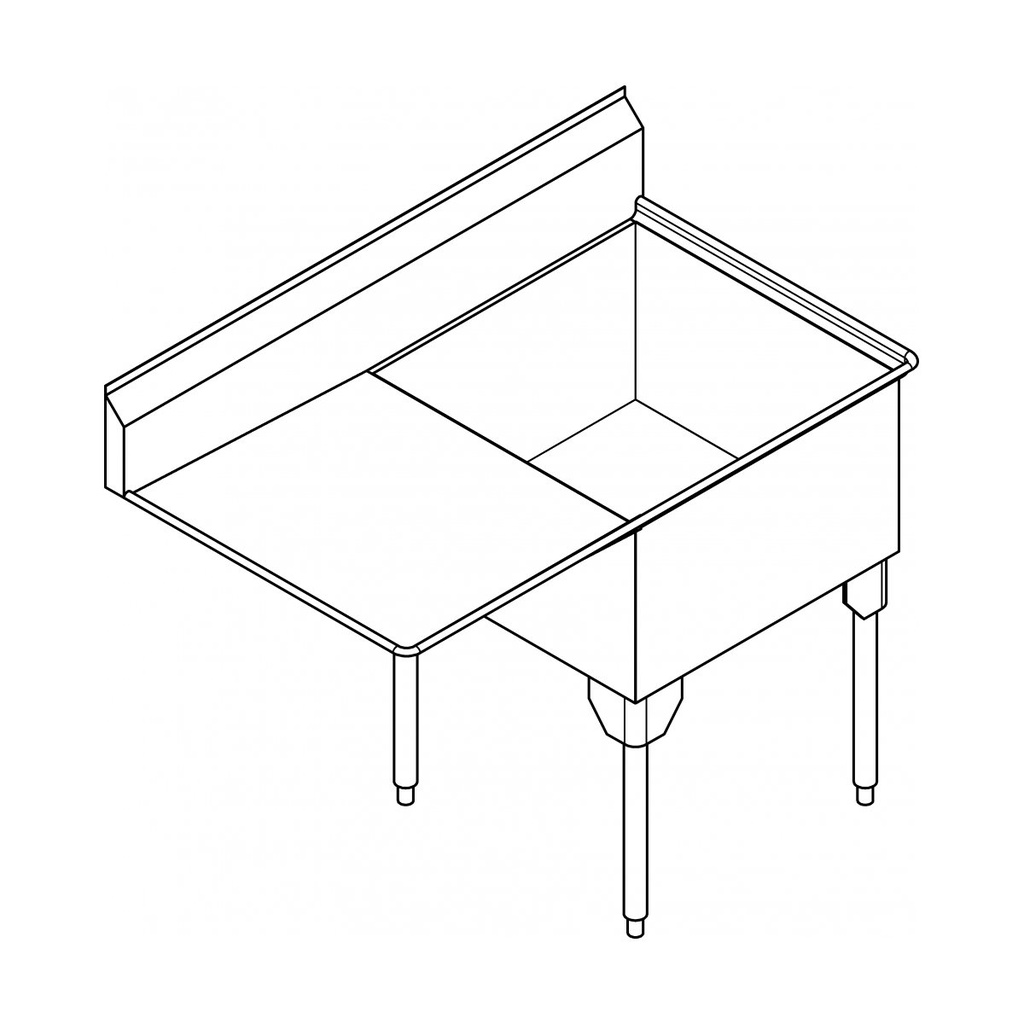Franke SSL2424L-1-2 Service Series 14 Gauge Single Sink