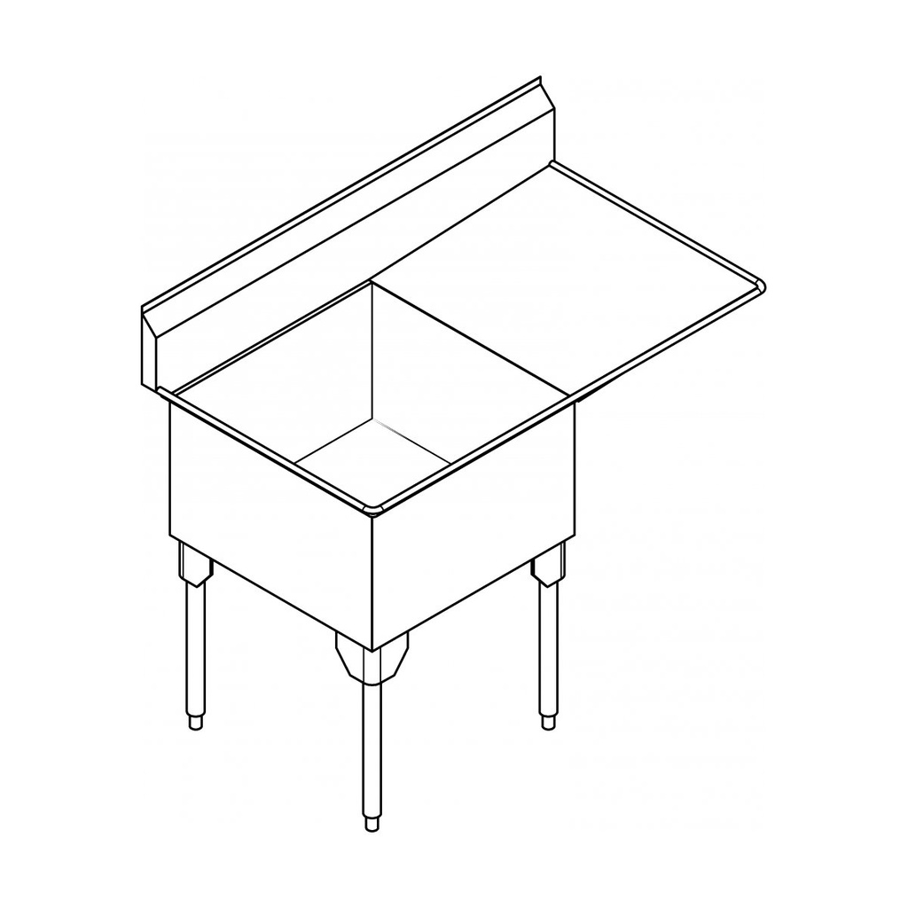 Franke SSL2424R-1-2 Service Series 14 Gauge Single Sink