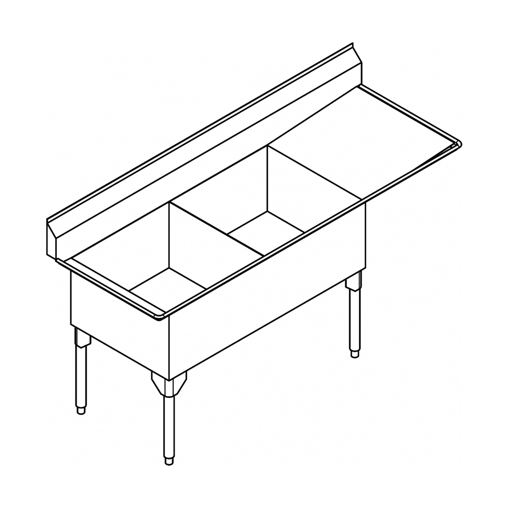 Franke SDL2436L-1-2 Service Series 14 Gauge Double Sink