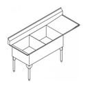 Franke SDL2436R-1-2 Service Series 14 Gauge Double Sink
