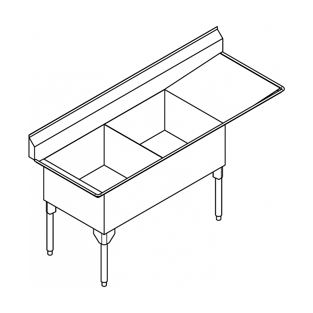 Franke SDL2448L-1 Service Series 14 Gauge Double Sink