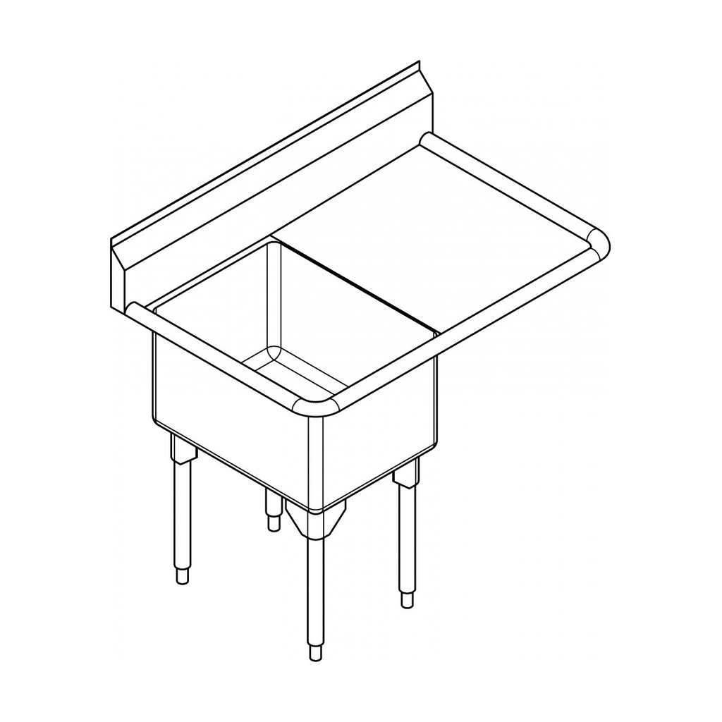 Franke RSL2418R-1 Restaurant Series 16 Gauge Single Sink