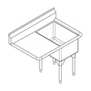 Franke RSL2424L-1 Restaurant Series 16 Gauge Single Sink