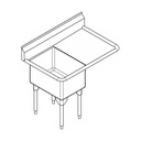 Franke RSL2424R-1-2 Restaurant Series 16 Gauge Single Sink