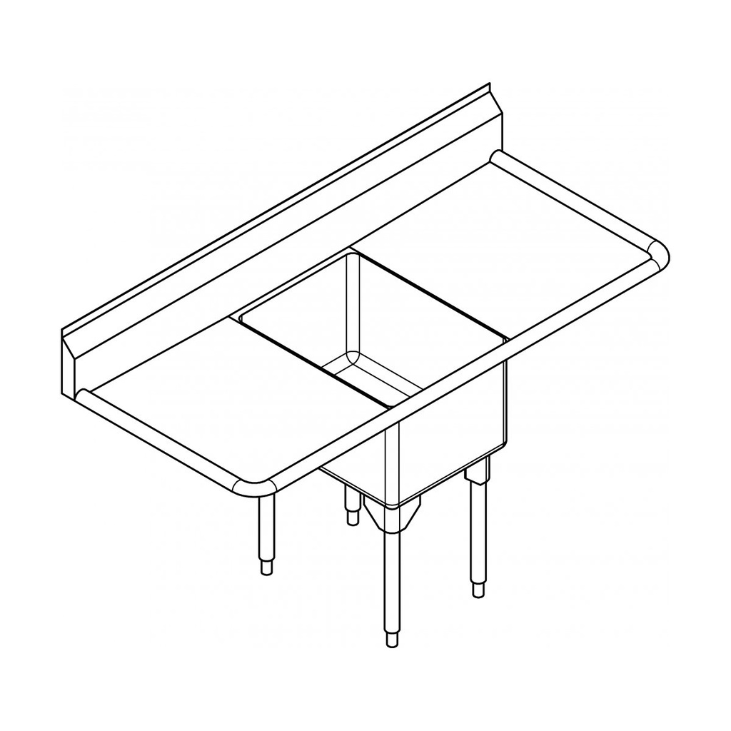 Franke RSL2424LR-1-2 Restaurant Series 16 Gauge Single Sink