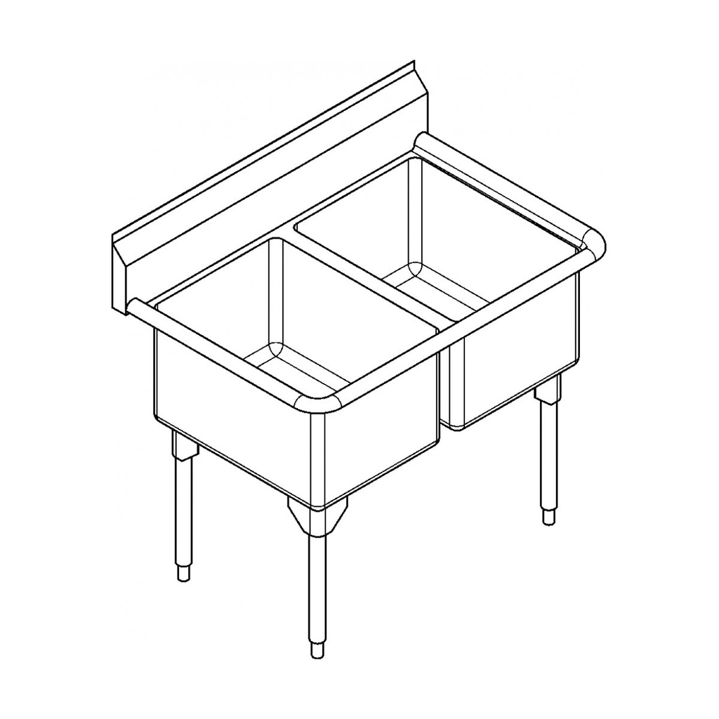 Franke RDL2436-1 Restaurant Series 16 Gauge Double Sink
