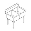 Franke RDL2436-1 Restaurant Series 16 Gauge Double Sink