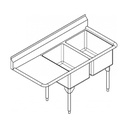 Franke RDL2436L-1 Restaurant Series 16 Gauge Double Sink