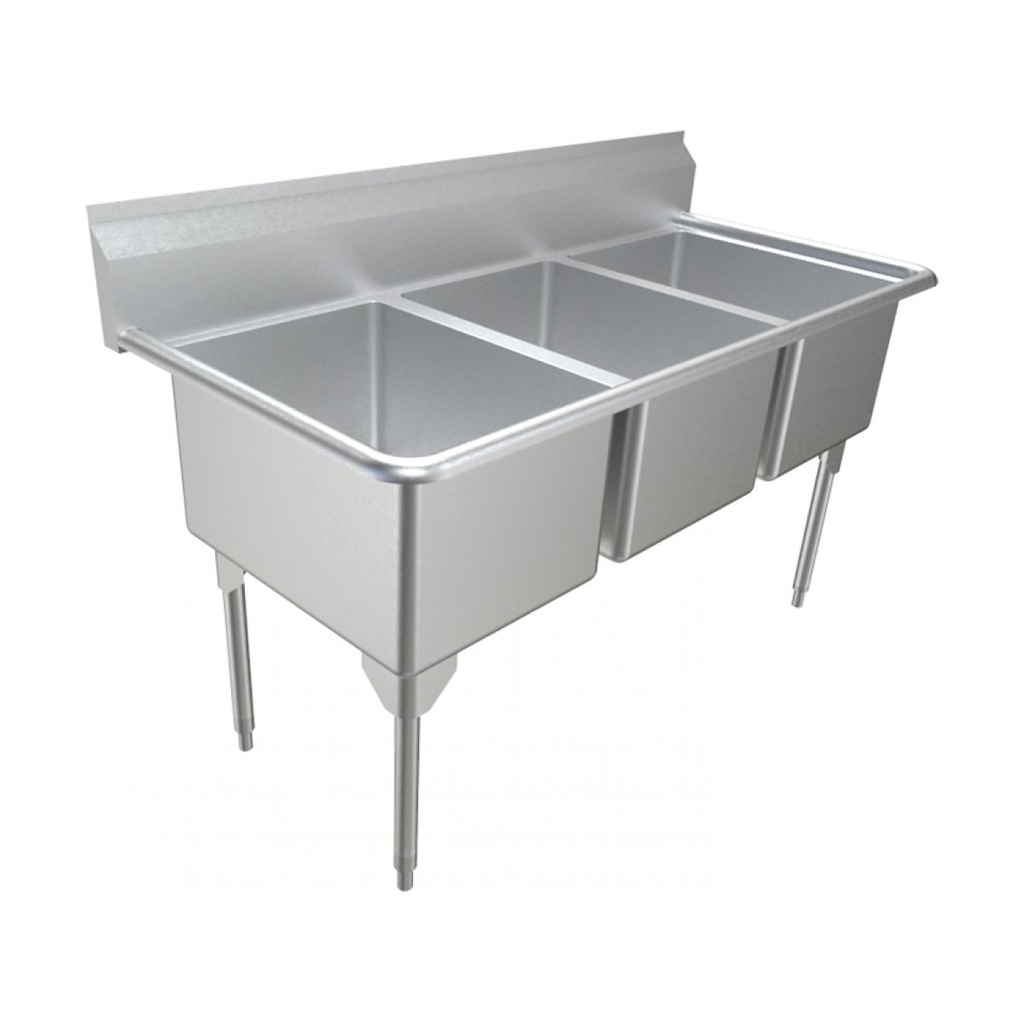 Franke RTL2454-1 Restaurant Series 16 Gauge Triple Sink