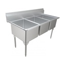 Franke RTL2454-1-2 Restaurant Series 16 Gauge Triple Sink