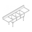 Franke RTL2472LR-1 Restaurant Series 16 Gauge Triple Sink