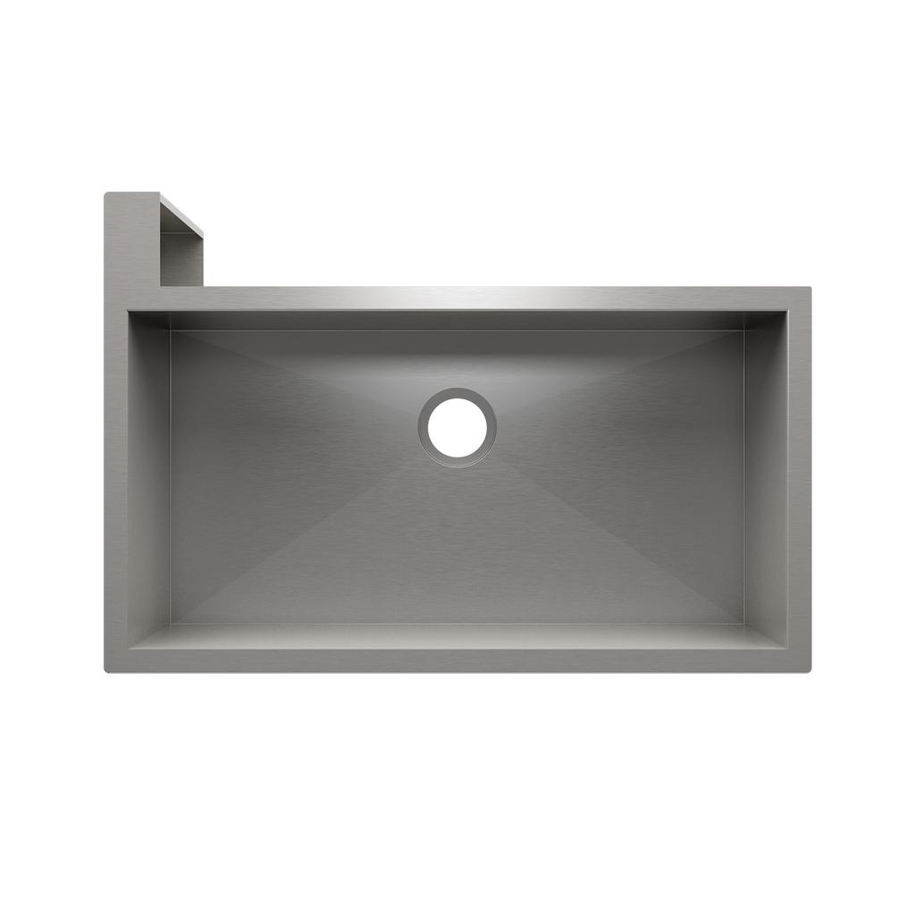 Julien 005304 Socialcorner Sink Undermount Flat Aprons Left Corner Single 35X18X10