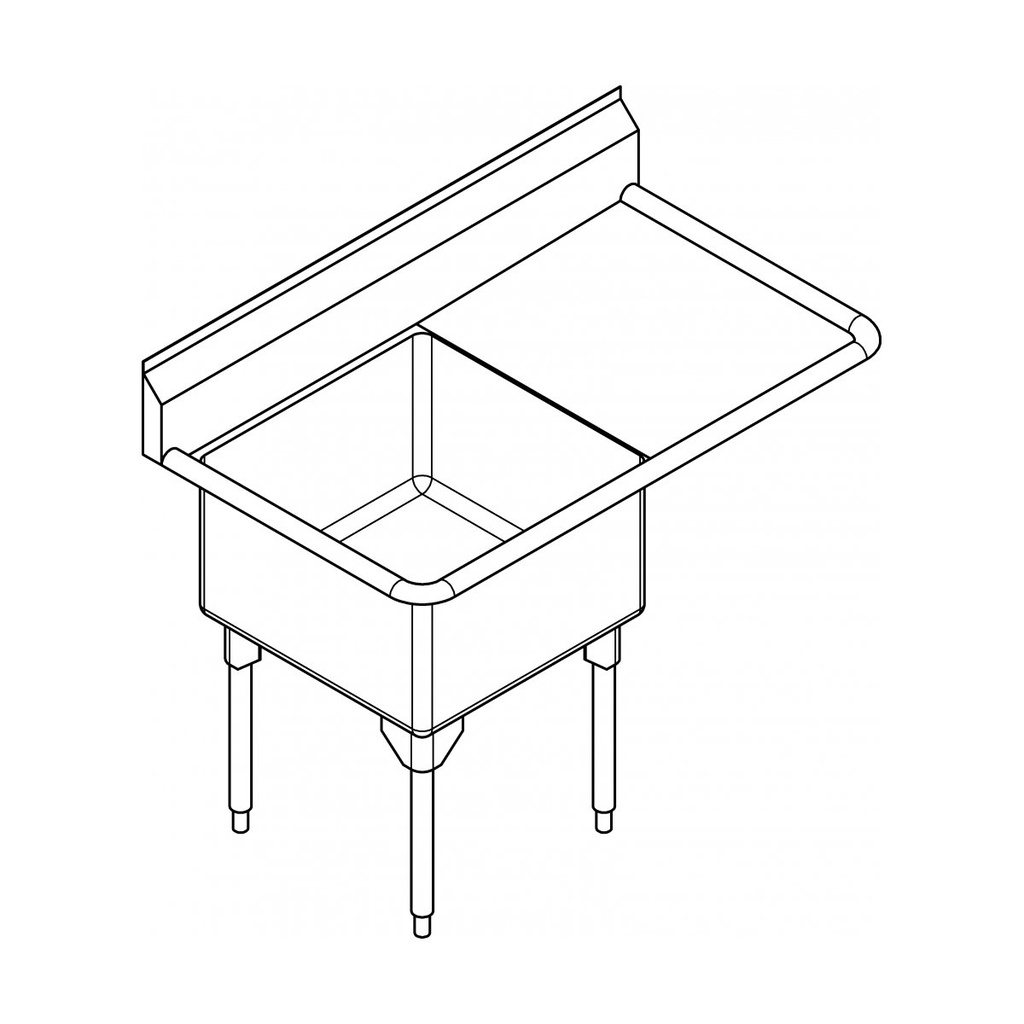 Franke WSL2418R-1 World Class Series 14 Gauge Single Sink