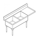 Franke WDL2436R-1-2 World Class Series 14 Gauge Double Sink