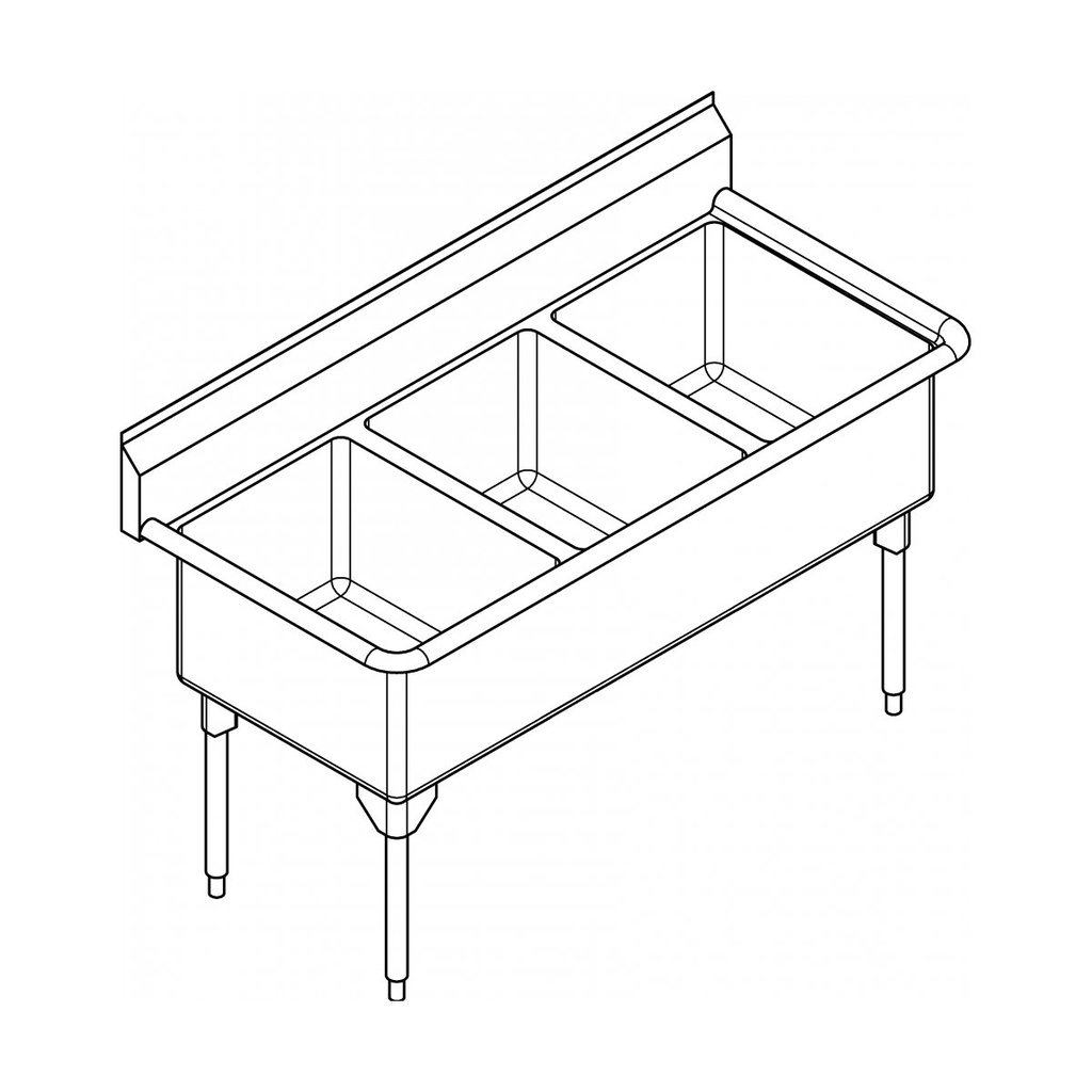 Franke WTL2454-1 World Class Series 14 Gauge Triple Sink