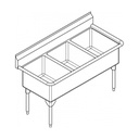 Franke WTL2454-1 World Class Series 14 Gauge Triple Sink