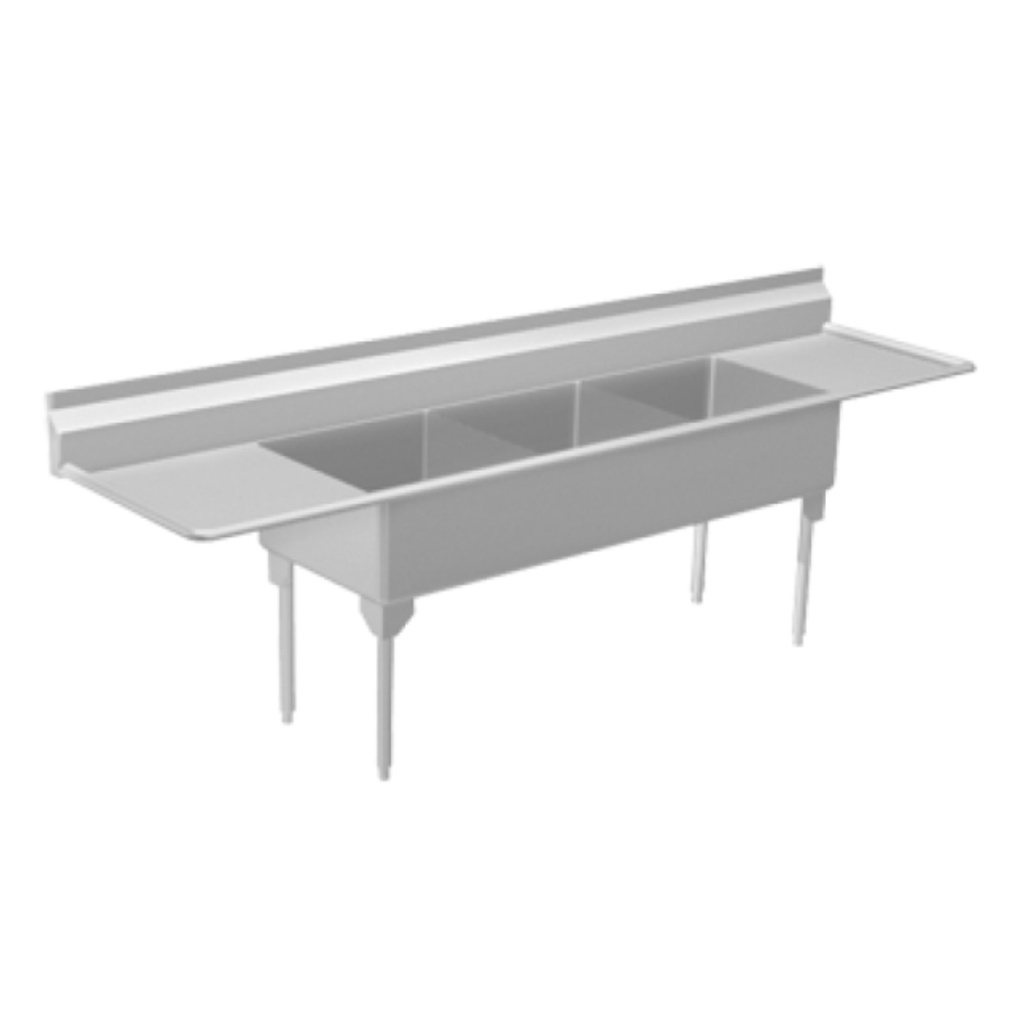 Franke WTL2472LR-1 World Class Series 14 Gauge Triple Sink