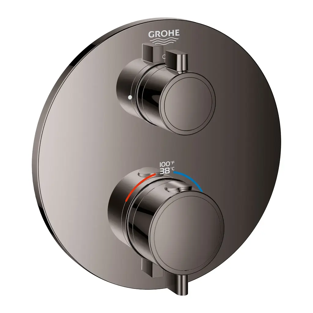 Grohe 24107A00 Grohtherm Single Function 2-Handle Thermostatic Valve Trim Hard Graphite