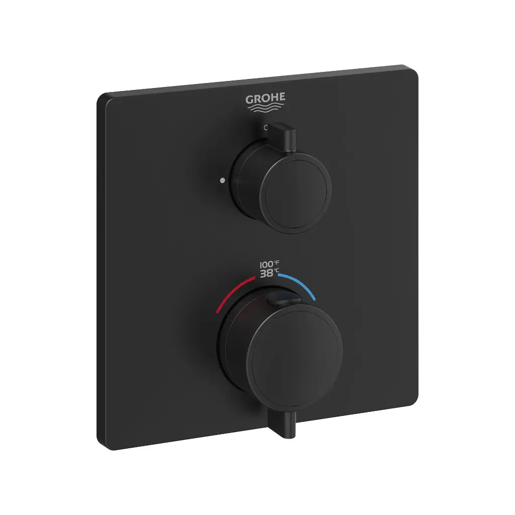 Grohe 241102430 Grohtherm Single Function 2-Handle Thermostatic Valve Trim Matte Black