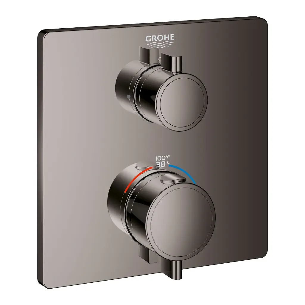 Grohe 24110A00 Grohtherm Single Function 2-Handle Thermostatic Valve Trim Hard Graphite