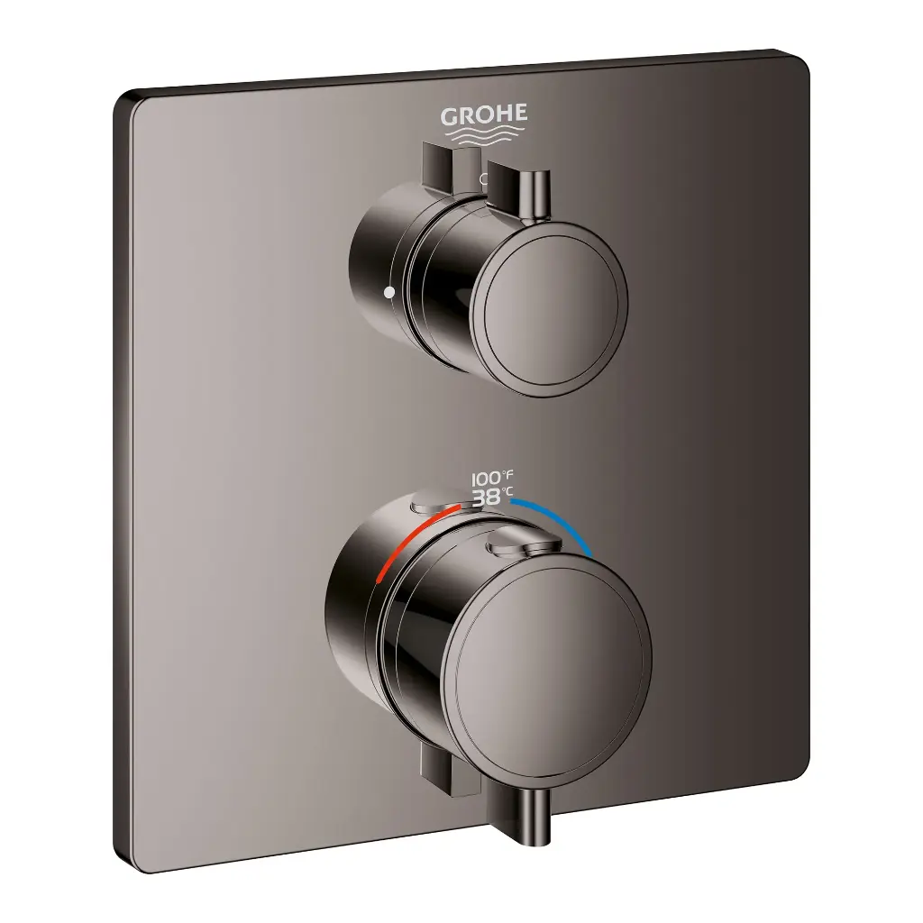 Grohe 24111A00 Grohtherm Dual Function 2-Handle Thermostatic Valve Trim Hard Graphite