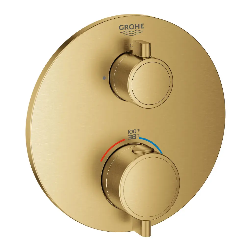 Grohe 24133GN0 Grohtherm Round Dual Function 2-Handle Thermostatic Trim Brushed Cool Sunrise
