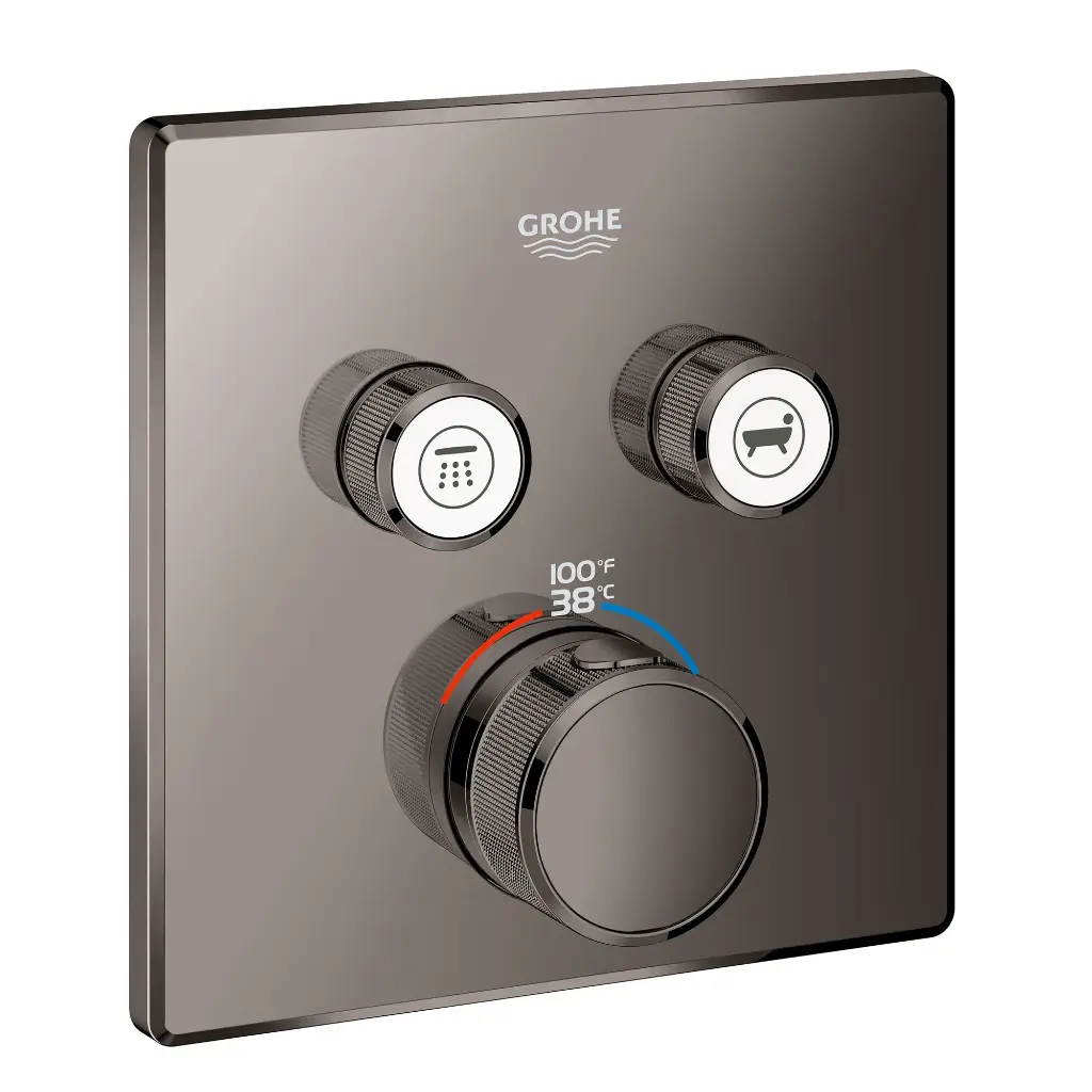 Grohe 29141A00 Grohtherm Dual Function Thermostatic Valve Trim Hard Graphite