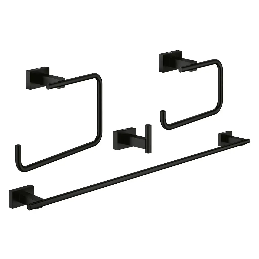 Grohe 407782431 Essentials Cube 4-In-1 Accessory Set Matte Black